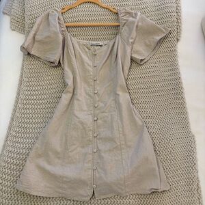 Abercrombie and Fitch Beige Button-Down Dress